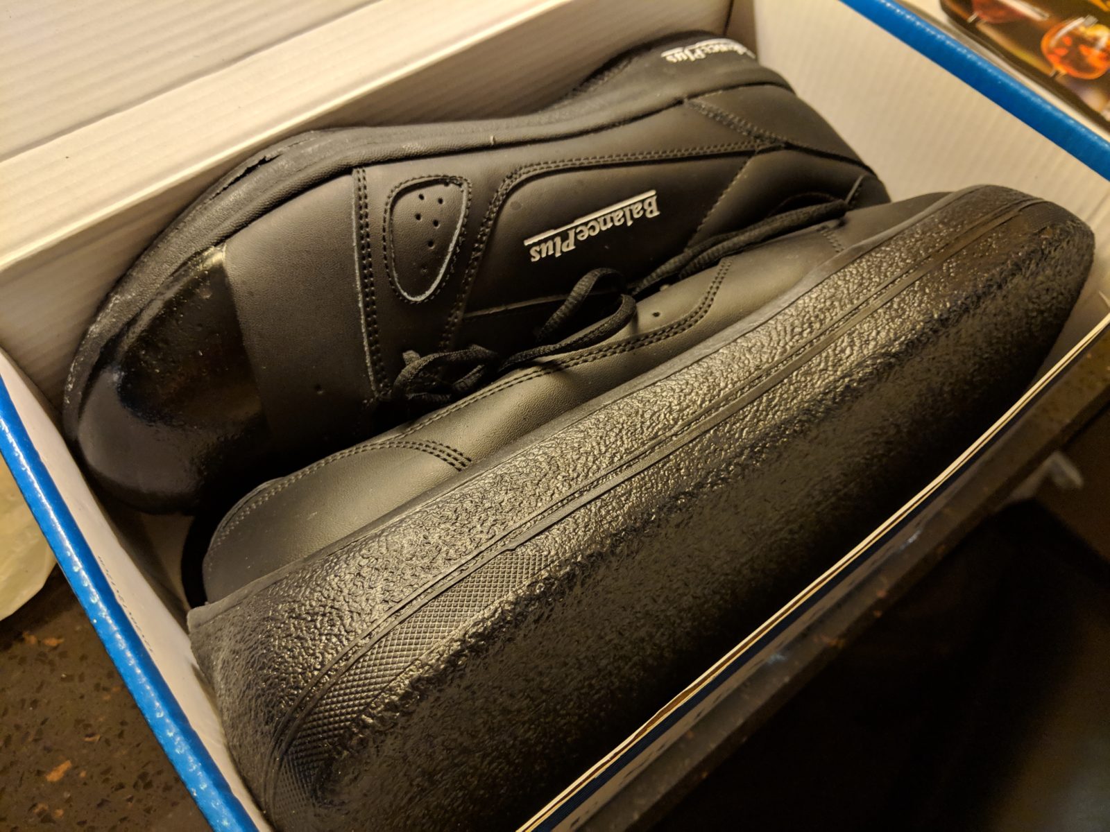 A pair of curling shoes purchased from Brooms Up Curling Supplies at the 2019 Continental Cup in Las Vegas, Nevada.