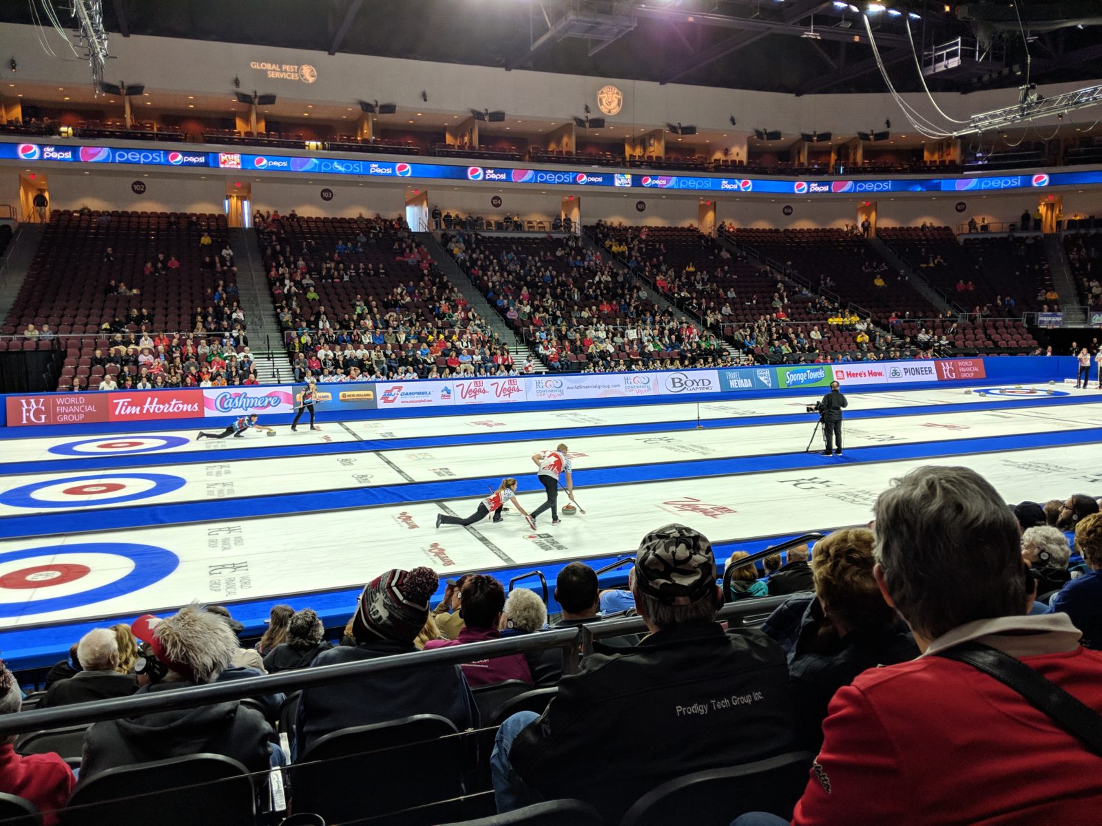 Mixed doubles during Draw 5 of the 2019 Continental Cup in Las Vegas on Friday, Jan. 18, 2019.